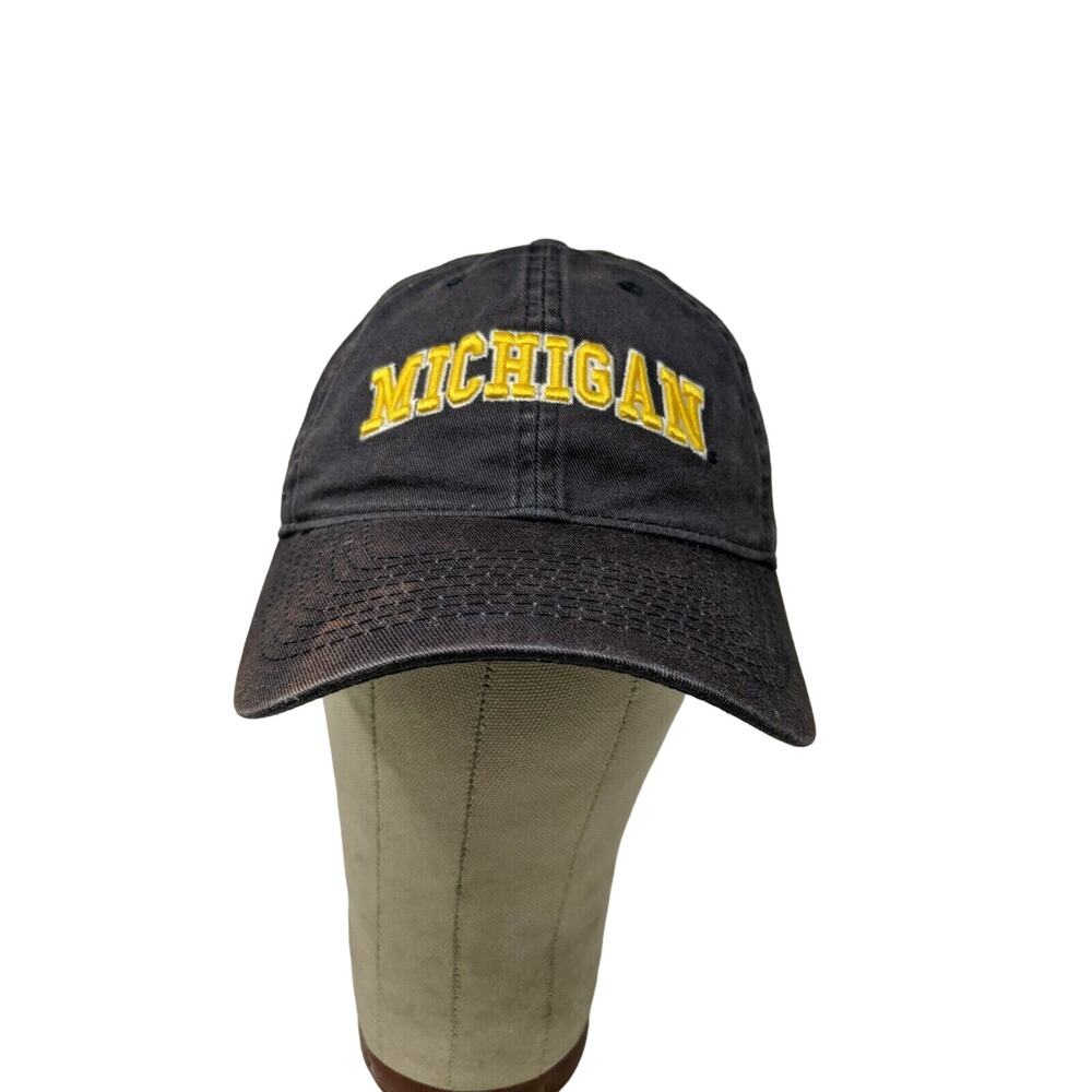 Legacy 92 Michigan Hat Embroidered Spell Out Slideback Cap Black